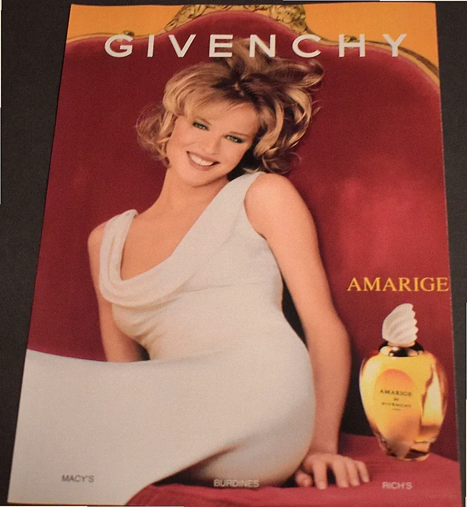 1999 Print Ad Sexy Fashion Amarige de Givenchy Perfume Fragrance Blonde Lady ATS