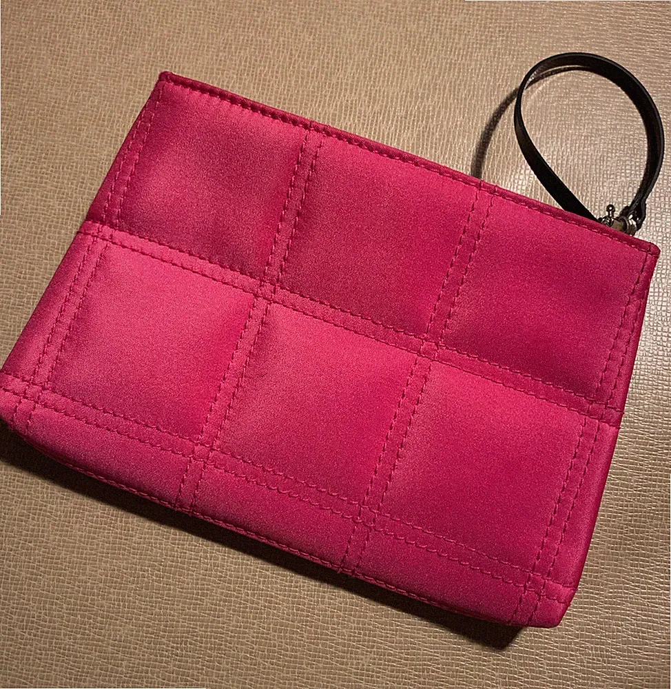 Givenchy Parfums Small Quilted Look Nylon Pink Wrislet Pouch