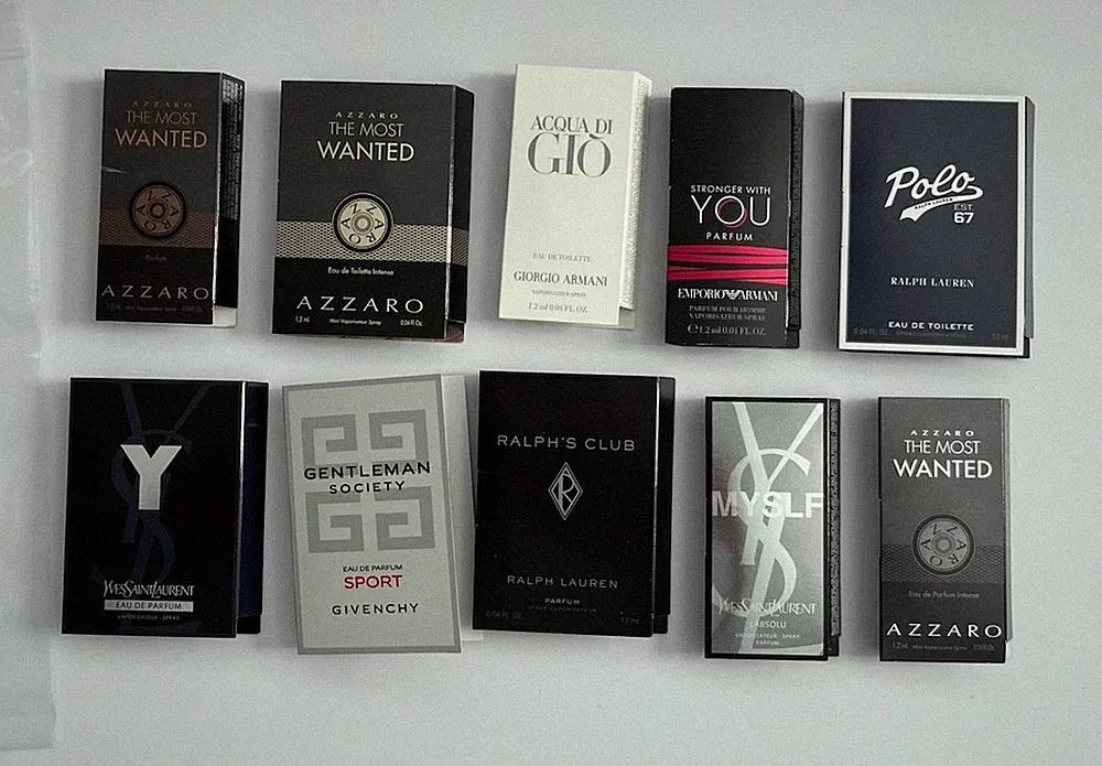 New Men Designer 10 Sample Perfume Cologne Lot Armani Givenchy Ralph Lauren +